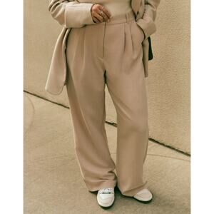 Abercrombie & Fitch Curve Love Sloane Tailored Wide Leg Trouser Pant Size 30R